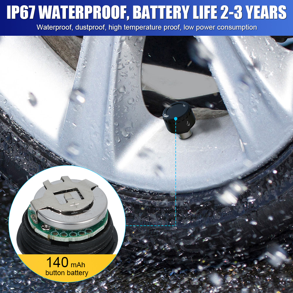 External Android/IOS TPMS Mobile Phone APP Display Car Tire Pressure Sensors Tire Pressure Monitoring System Bluetooth 5.0