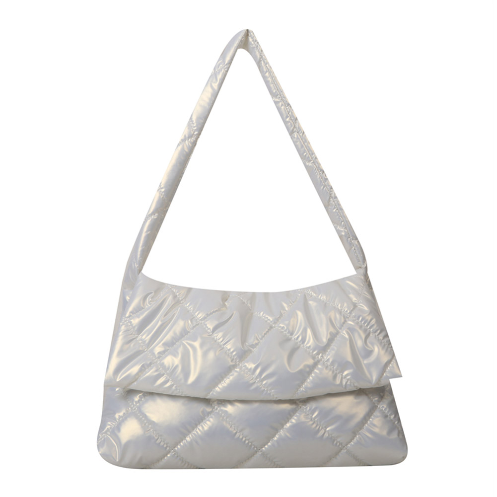 Women Soft Nylon Side Bags Puffy Tote Bag Stylish Large Capacity with Adjustable Strap for Daily Office Use Simple Commute Bag