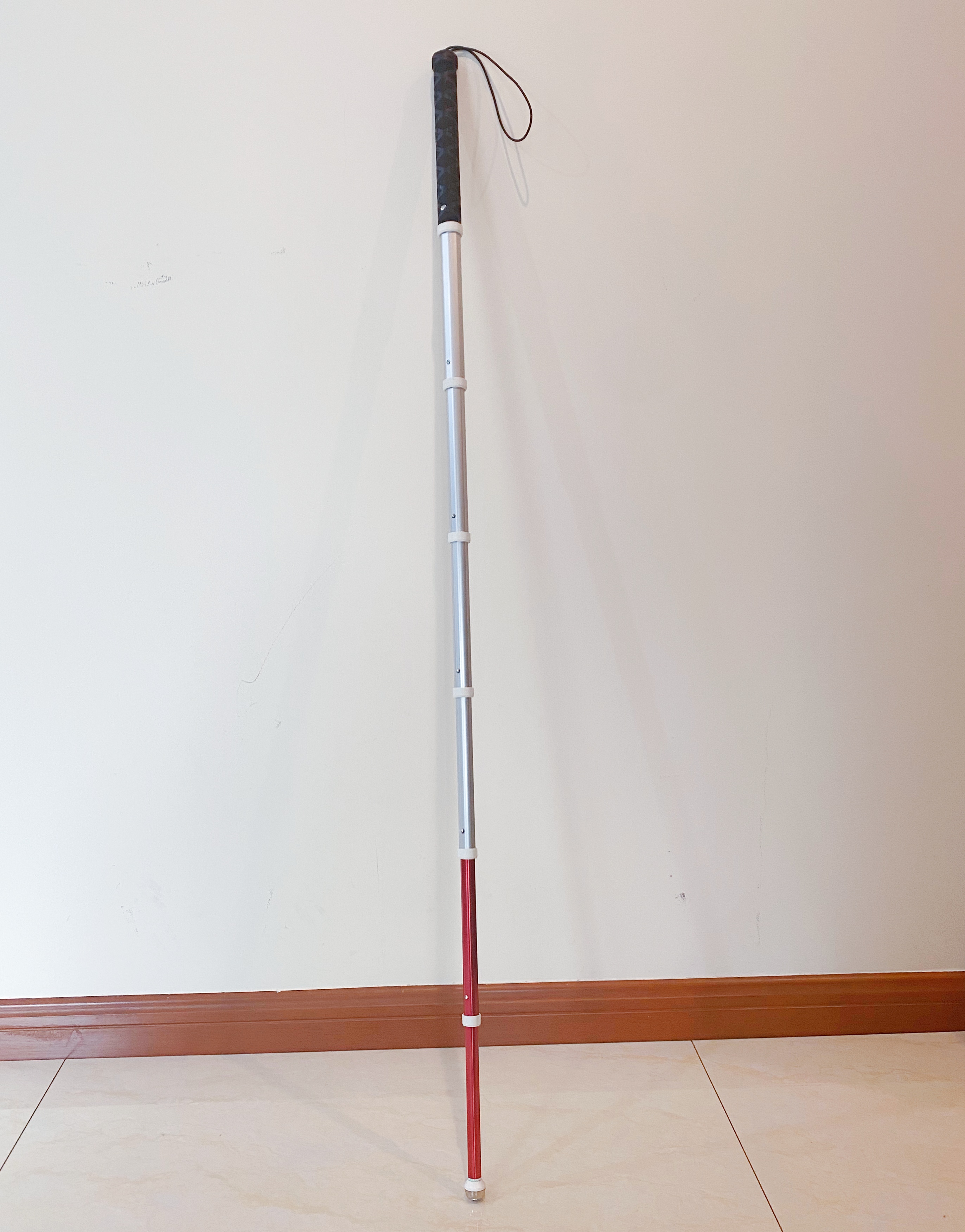 1pc Titanium Retractable Cane 29-125cm Telescopic Trekking Pole Multifunctional Walking Stick for the Elderly Old Man Crutch