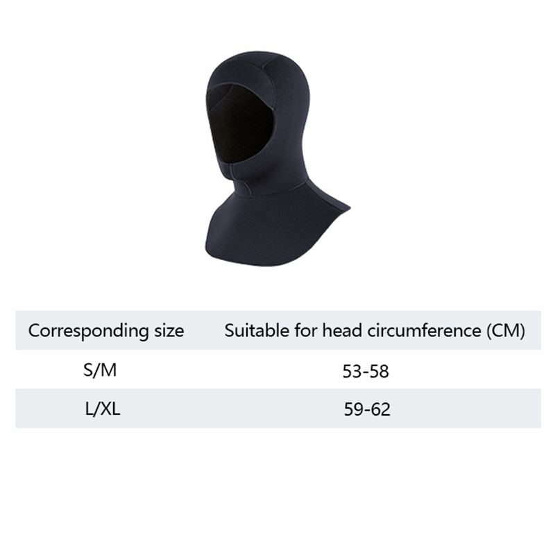 Neoprene 3mm Diving Hood With Shoulder Snorkeling Equipment Hat Cap Winter Swim Warm Wetsuit Spearfishing smile