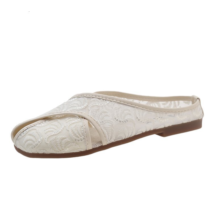 Chinese Embroidered Comfortable Bun Half Trailer Summer New Flat Bottomed Ethnic Style Casual Slippers For External Wear Ddmysheep Ddmysheep ddmythur