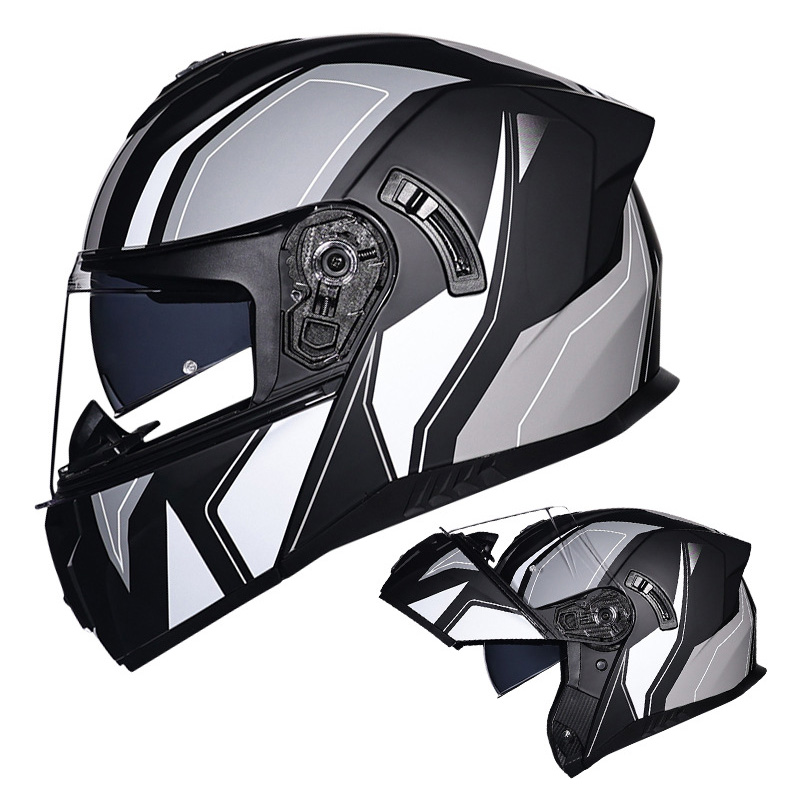 DOT Approved Full Face Helmets Motorcycle Helmet Flip Up Motocross Helmet Dual Visor Modular Helm Adult Men Cascos Para Motos