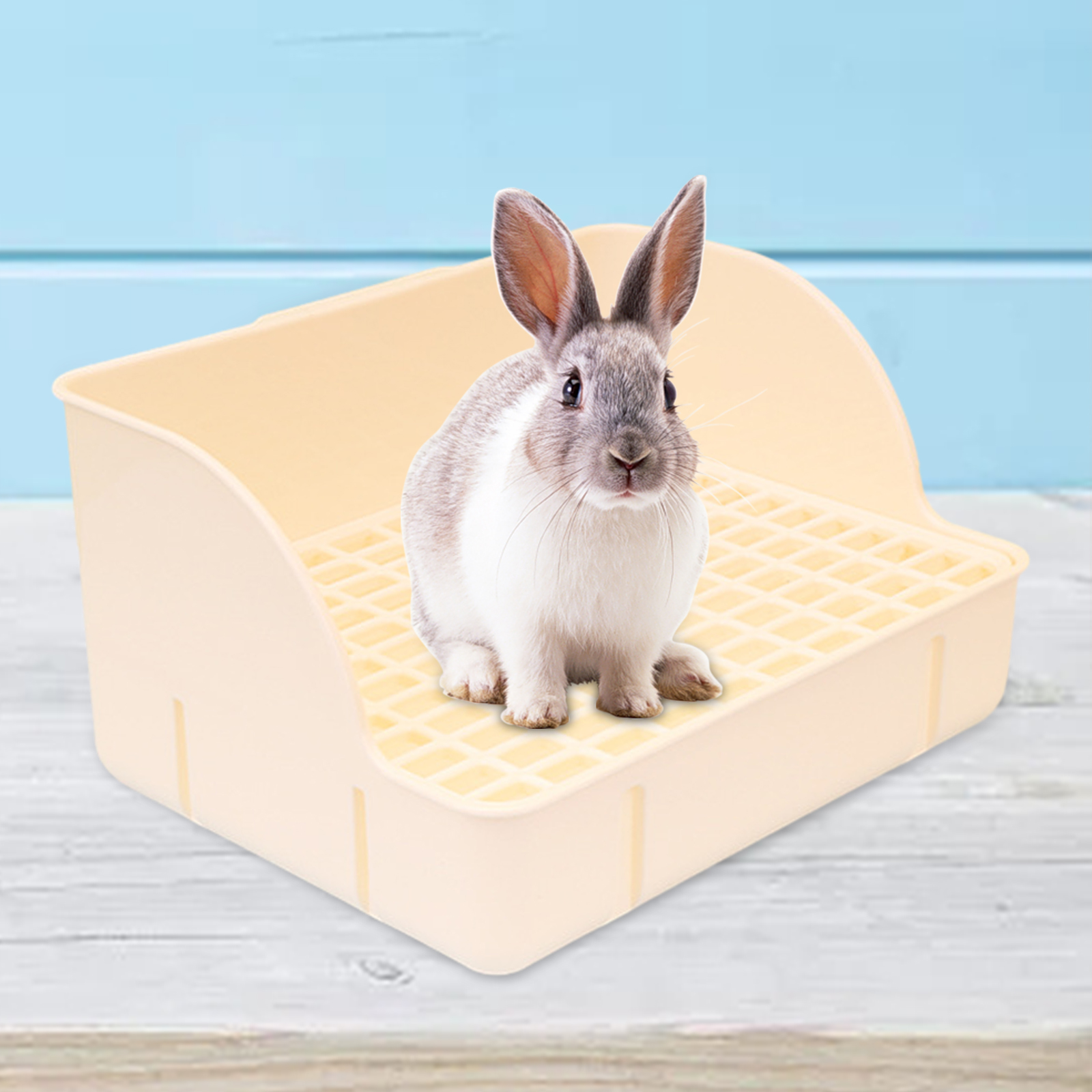 Rabbit Litter Box for Cage Corner Litter Pan Durable Anti Splashing Pet Toilet Corner Toilet Box for Rats Cage Accessories