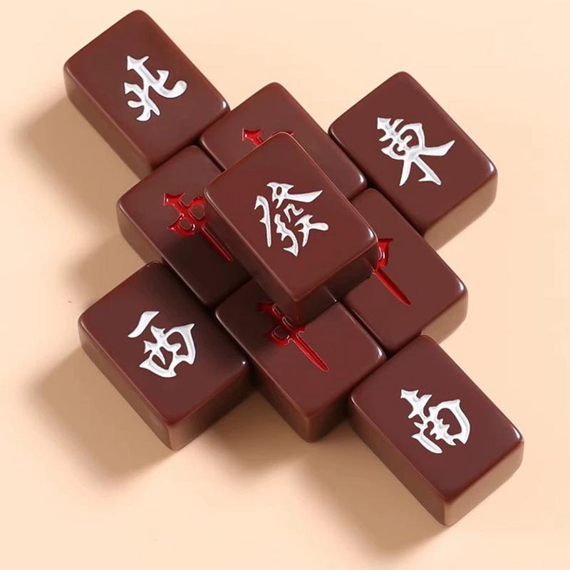 Portable Mahjong Table Set Portable Mahjong Set Mini Mahjong Family Board Game Easy To Carry For Travel Student Dormitory smile