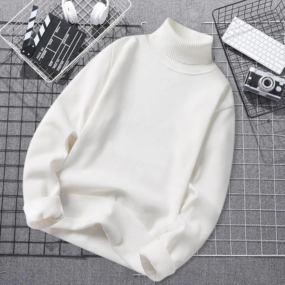 Mens Turtleneck sweater with wool lining comfortable and fashionable mens Turtleneck sweater warm wool lining slim fit for autumn 241113