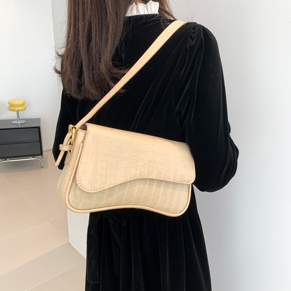 Sac à bandoulière classique français en cuir PU pour femme, sacs à main sous les bras, motif pierre vintage, petits sacs initiés, documents solides