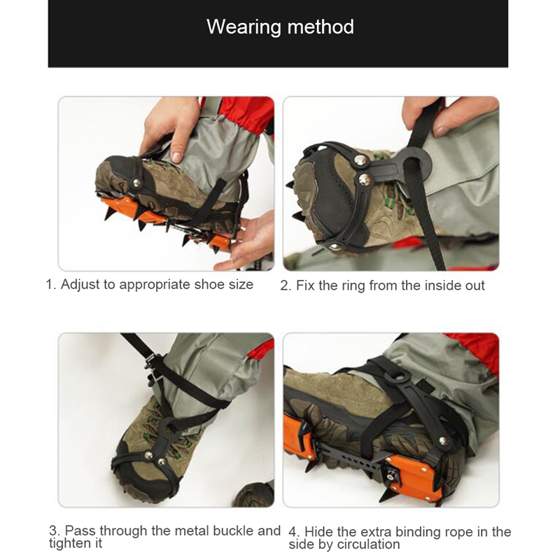 DOME 10 Steel Teeth Anti-Skid Snow Ice Climbing Crampons Shoes Cleats Overshoes Anti Slip Ice Grippers Shoe Claws