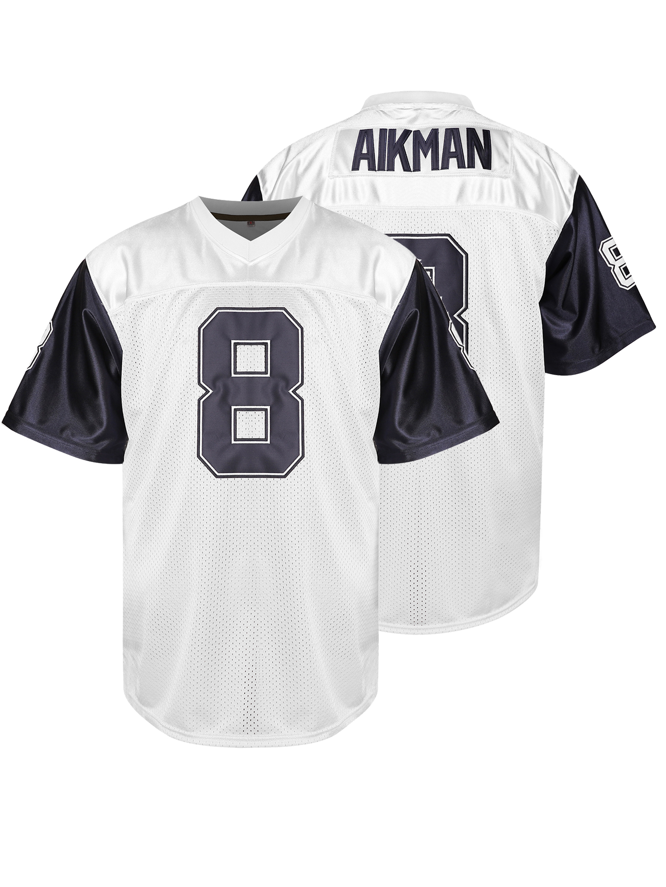 #8 Aikman Comfy V-Neck Football Jersey Embroidered Polyester Jersey,
