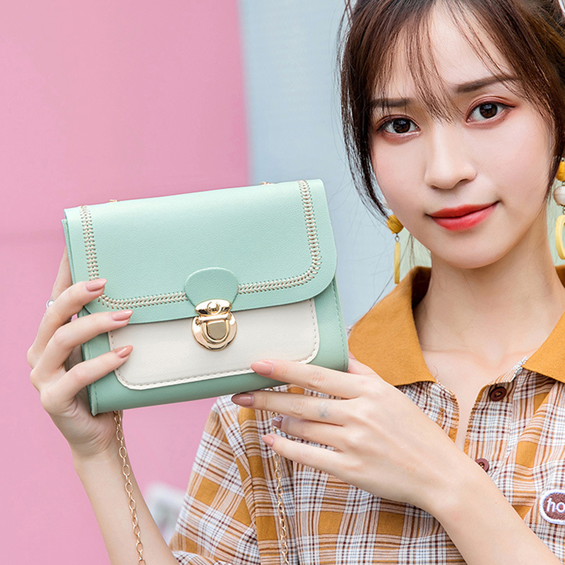 Summer Chain PU Leather Ladies Messenger ing Women Shoulder Crossbody Female Small New Square Bag Clutch Bags Handbags