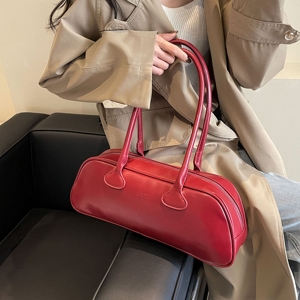 PU Leather Shoulder Bags for Women Korean Fashion Chic Tote Bag Solid Trendy Underarm Bag Large Capacity Shopping Hand Bag Bolsa