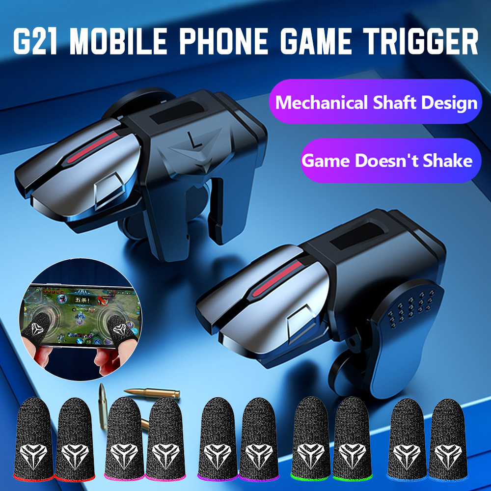 Phone 2Pcs G21 ddmysmile Mobile Game Trigger For PUBG Phone Game Controller 6-Finger Aim Shooting Triggers Latency-Free Control Ddmysmile Joysticks Sm
