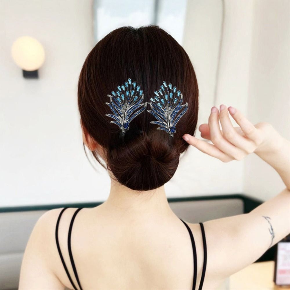 Rhinestone Flower Hair Clip Lazy Hair Curler Hair Bun Maker Whale Tail Bundle Hair Tie Hair Twist Maker Women Hair Styling Tool