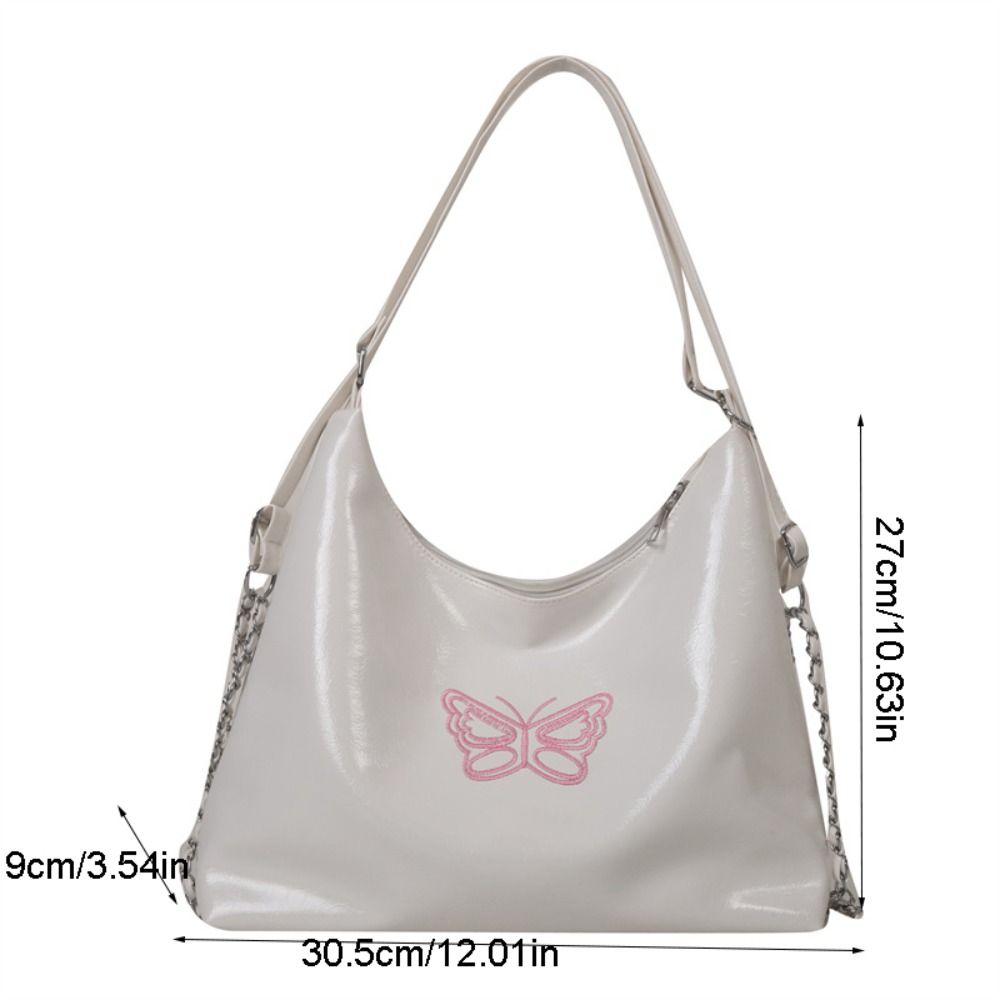Multi Functional PU Leather Tote Bag Chain Shoulder Bag Dual Purpose Bag Korean Style All-match Large Capacity Tote Bag Gift