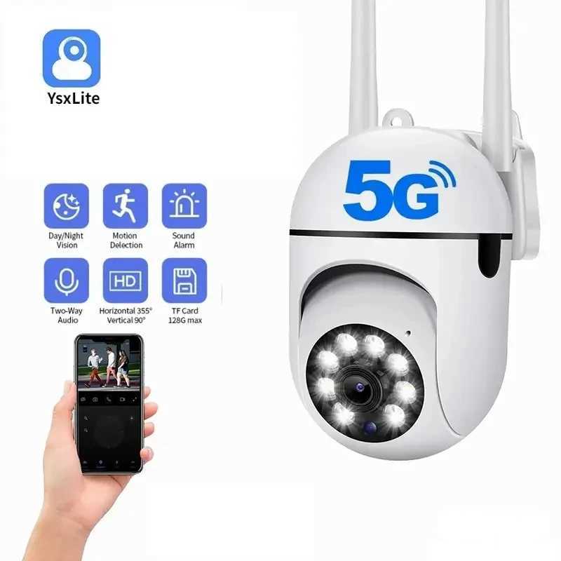 IP Cameras 5G WiFi Surveillance Cameras IP Camera HD 1080P IR Full Color Night Vision Security Protection Motion CCTV Outdoor Camera 24413