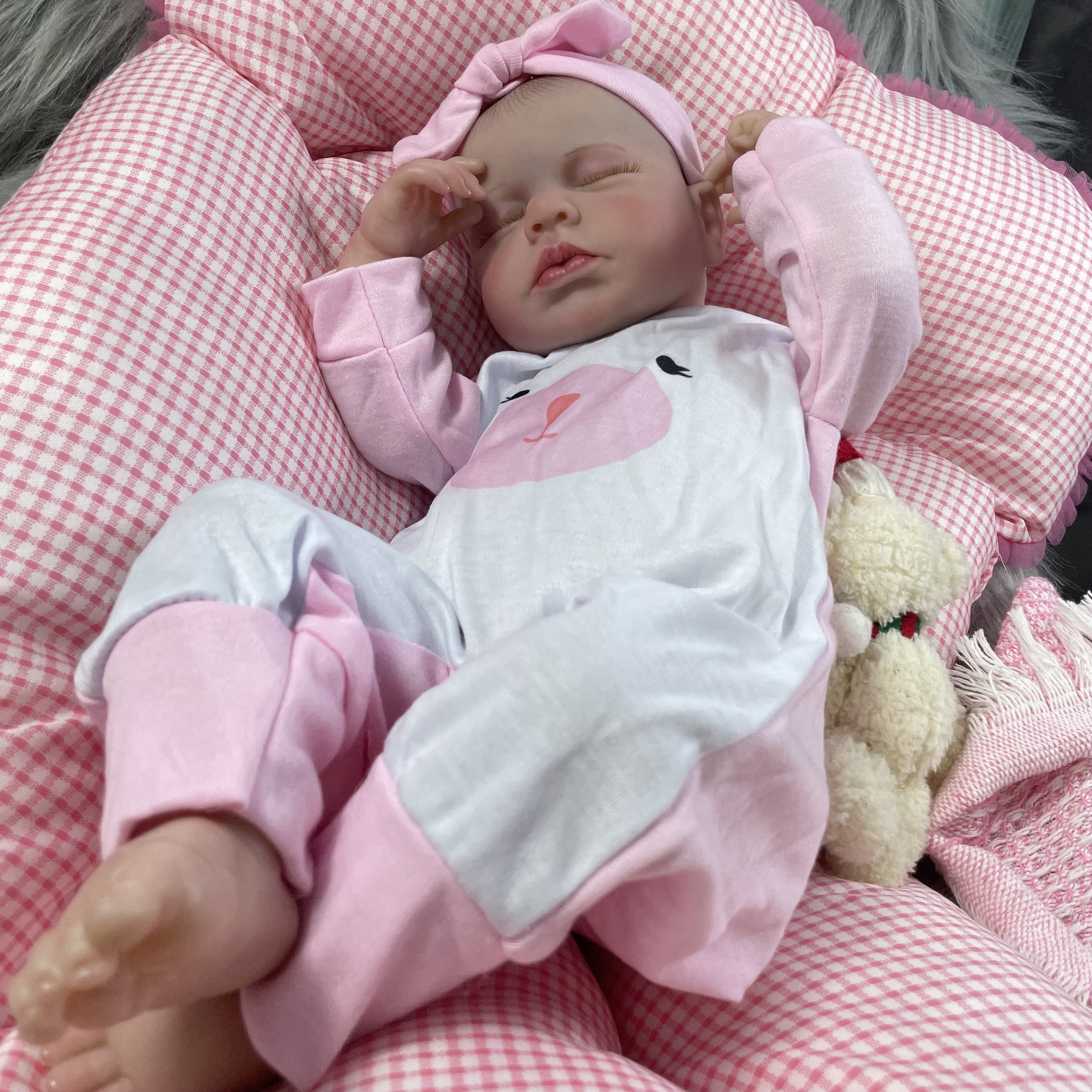 50CM LouLou Lifelike Finished Reborn Dolls Silicone Vinyl Newborn 3D Skin Visible Veins DIY Toys Christmas Gift For Girls