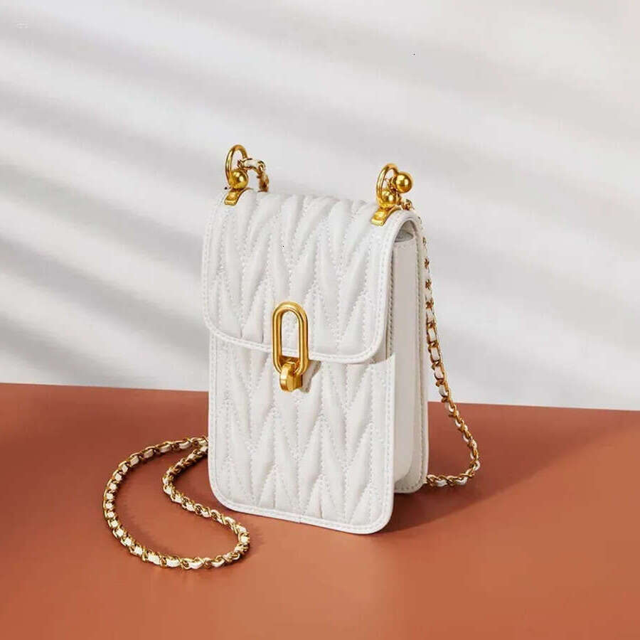 Shoulder Bags The HipsterEmperor Leather Phone Bag Women's Small Walking Lightweight 2024 Vintage Crumpled Chain Messenger b8d0