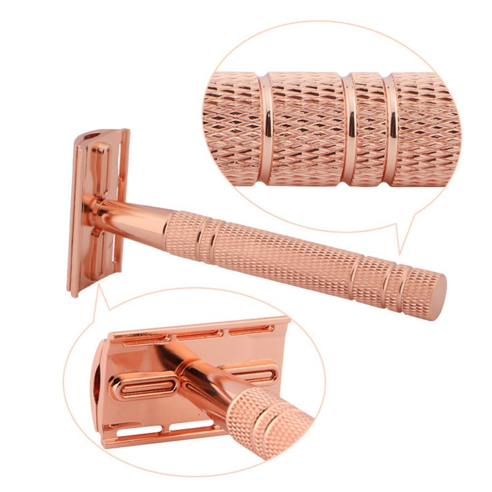 Steel Face Handle Hair Removal Tool 5 Shaving Blades Male Classic Men Shaving Manual Shaver Double Edge Razor Safety Razor