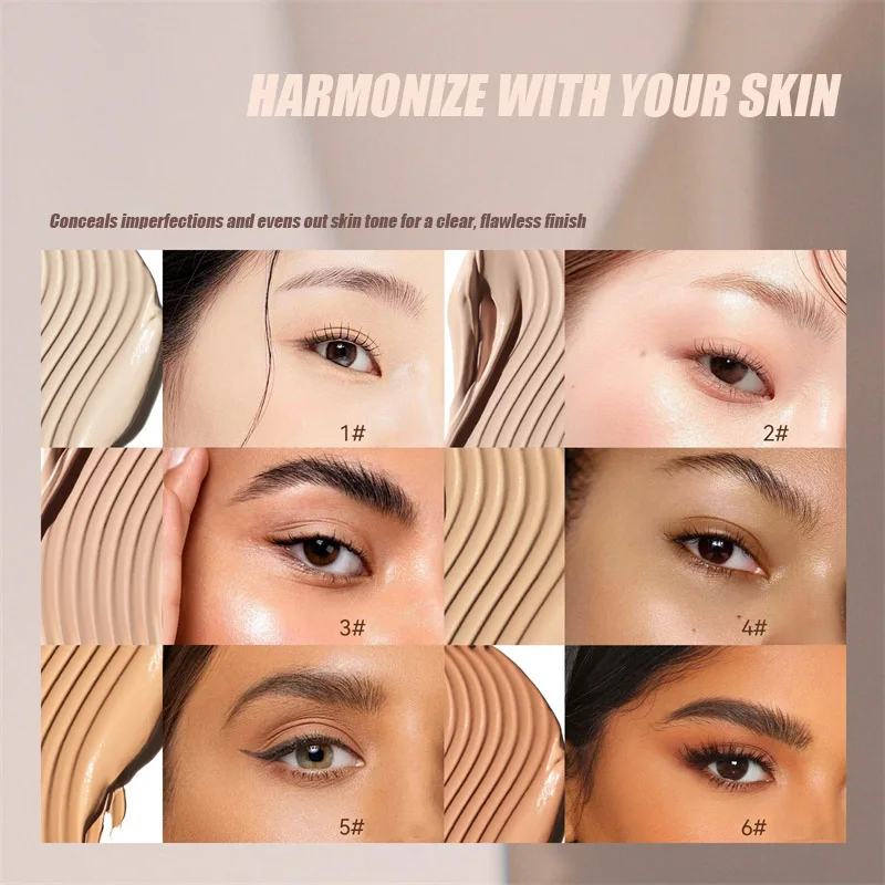 Colors Liquid 6 Concealer Cream Waterproof Full Coverage Concealer Long Lasting Face Scars Acne Cover Smooth Moisturizing Makeup smile