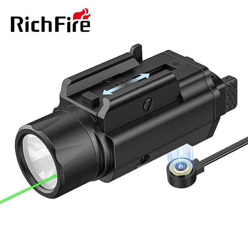 Richfire 1600 lumens weapon light charging strobe ultra compact tactical light suitable for Picatinny or GL rail pistol lights W241112