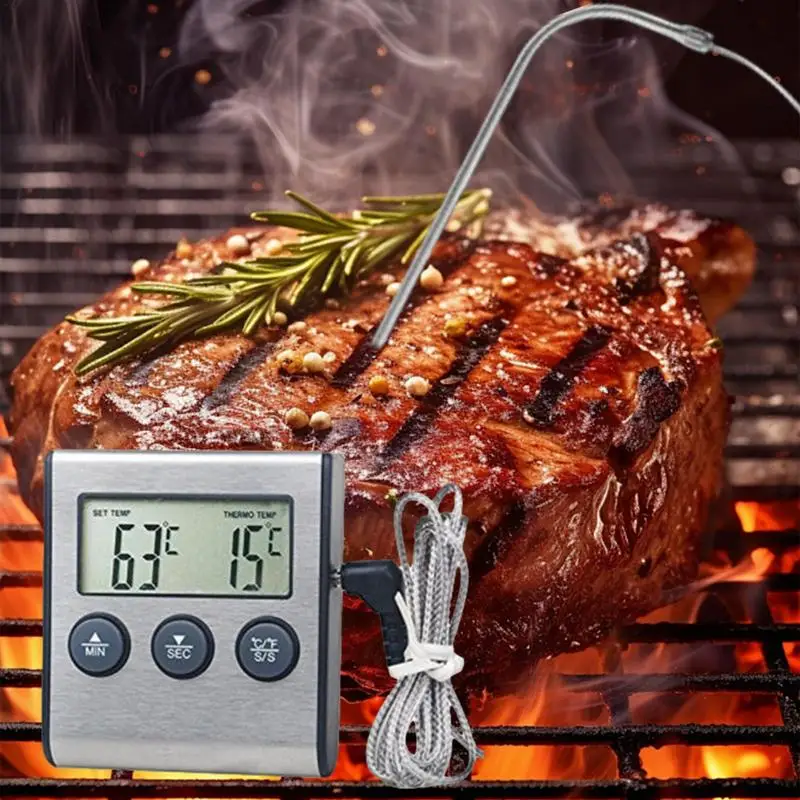 Meat Thermograph 0C to 300C Kitchen Digital Cooking Thermometer Meat Food Temperature for Oven BBQ Grill with Probe Heat Meter
