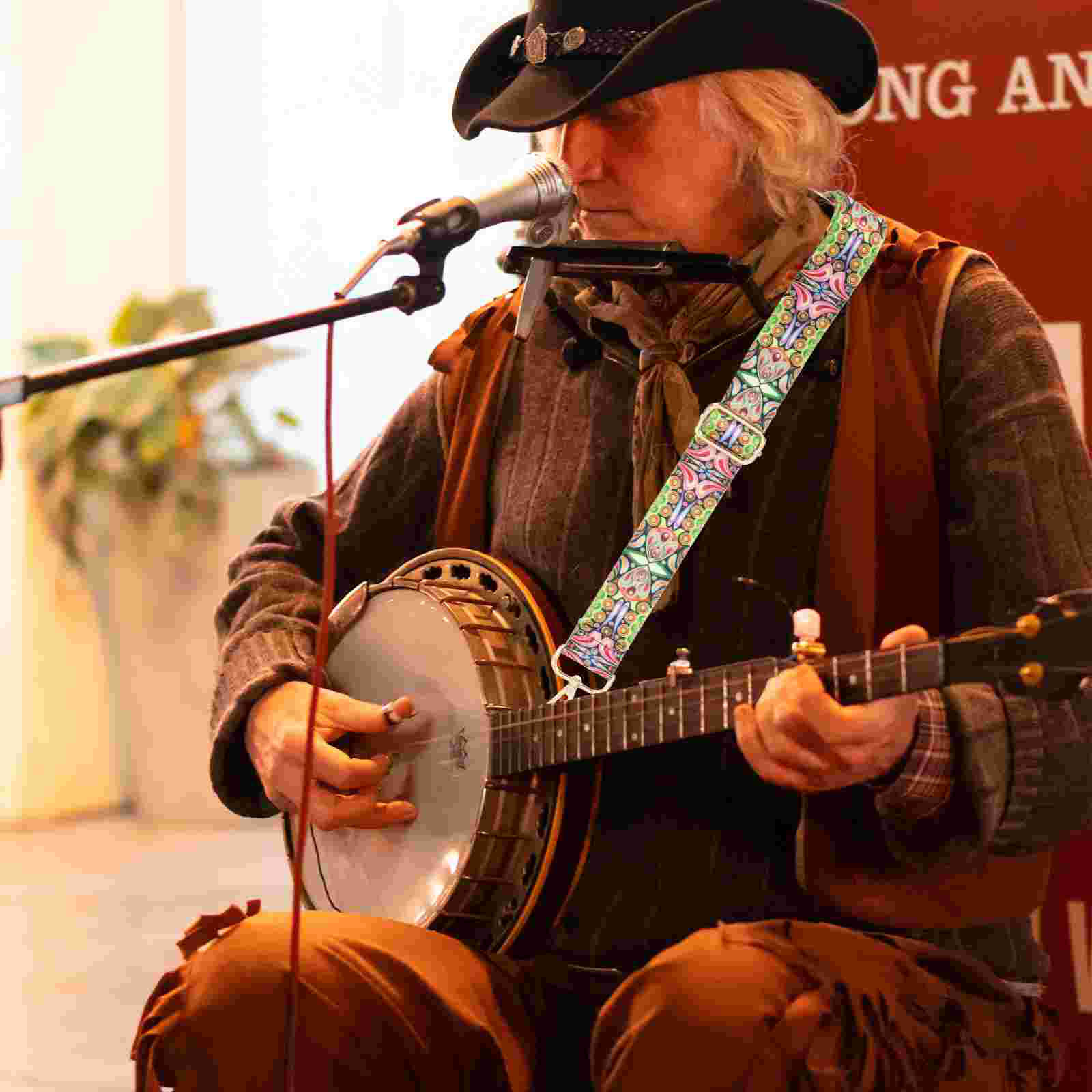 Strap Ukulele Banjo Guitar Strap Adjustable Rainbow Shoulder ddmysmile Strap For Ukulele Banjo Mandolin Strings Instruments Smile