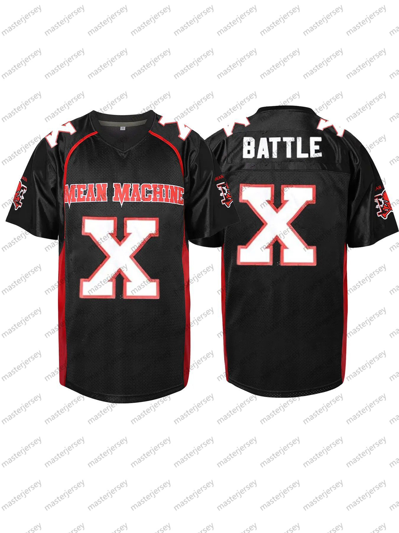 X BATTLE Men's Comfy V-Neck Football Jerseys Mesh Embroidery For Training And Competition Breathable Moisture-Wicking Short Sleeve Top for Active