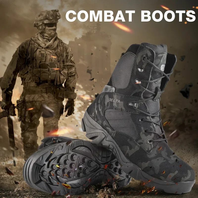 Camouflage Men Boots Work Safty Shoes Men Desert Tactical Boots Autumn Winter Special Force Ankle Boots Men 241112