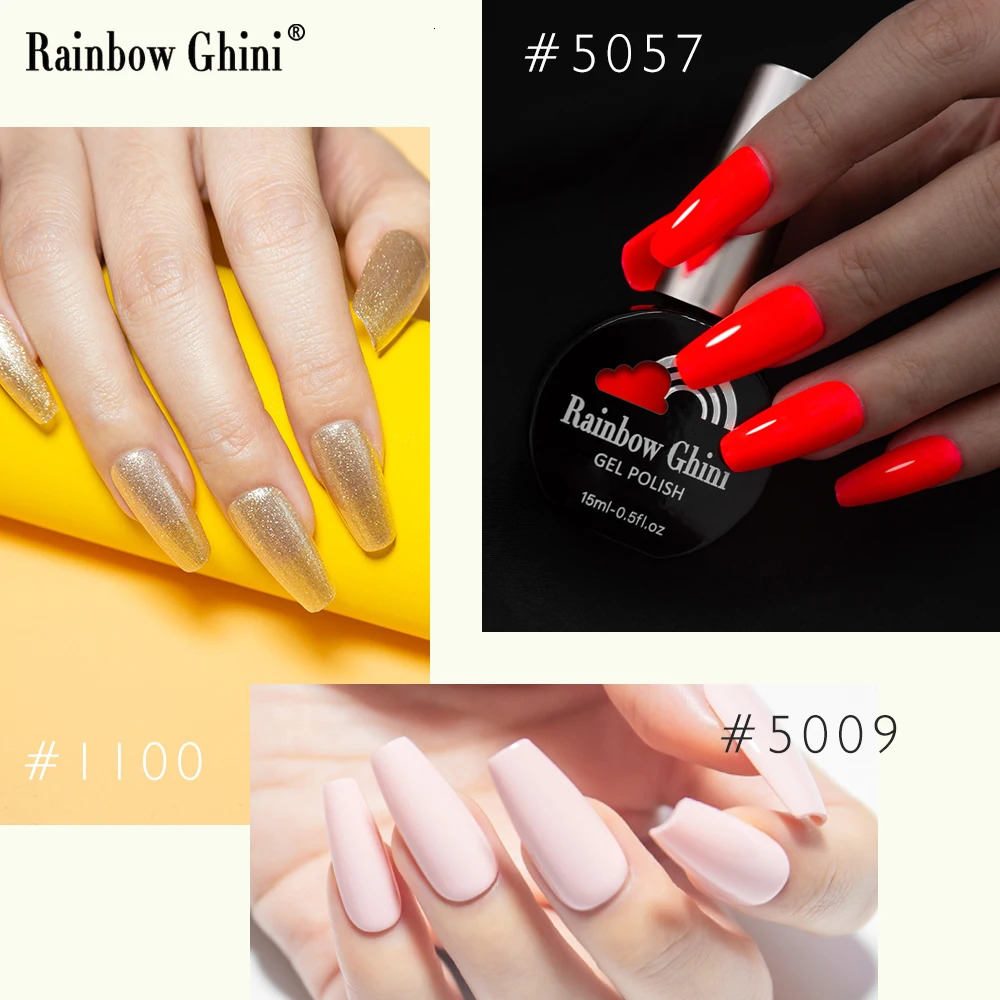RG Gel Nail Polish 15ml Semi Permanent Varnish Supplies for Professionals Neon Manicure Top Base Coat UV LED Art 2024 241112