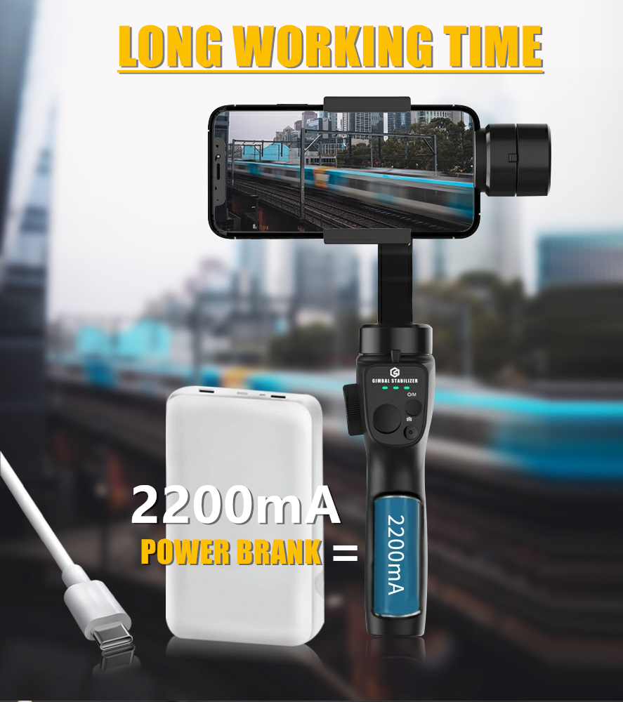 F10 Smart 3Axis Foldable Handheld Gimbal Stabilizer with Tripod for Smartphone Samsuny Selfie Stick for Anti Shake Video