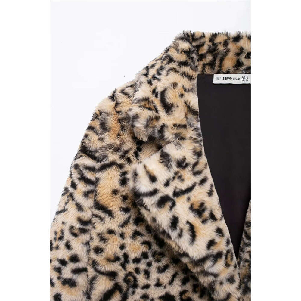 shanshi fur coat women autumn new style women's clothing fashion temperament lapel leopard print fur coat jacket