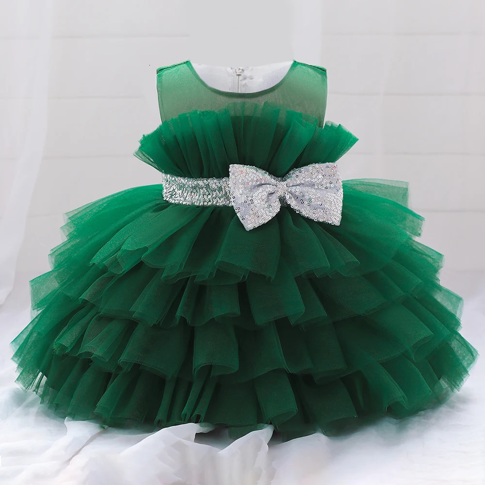 Toddler Fluffy Pink Wedding Party Dresses for Baby 2-8 Yrs Sequin Bow Tulle Baptism Birthday Princess Clothe Lace Summer Dresses 240407