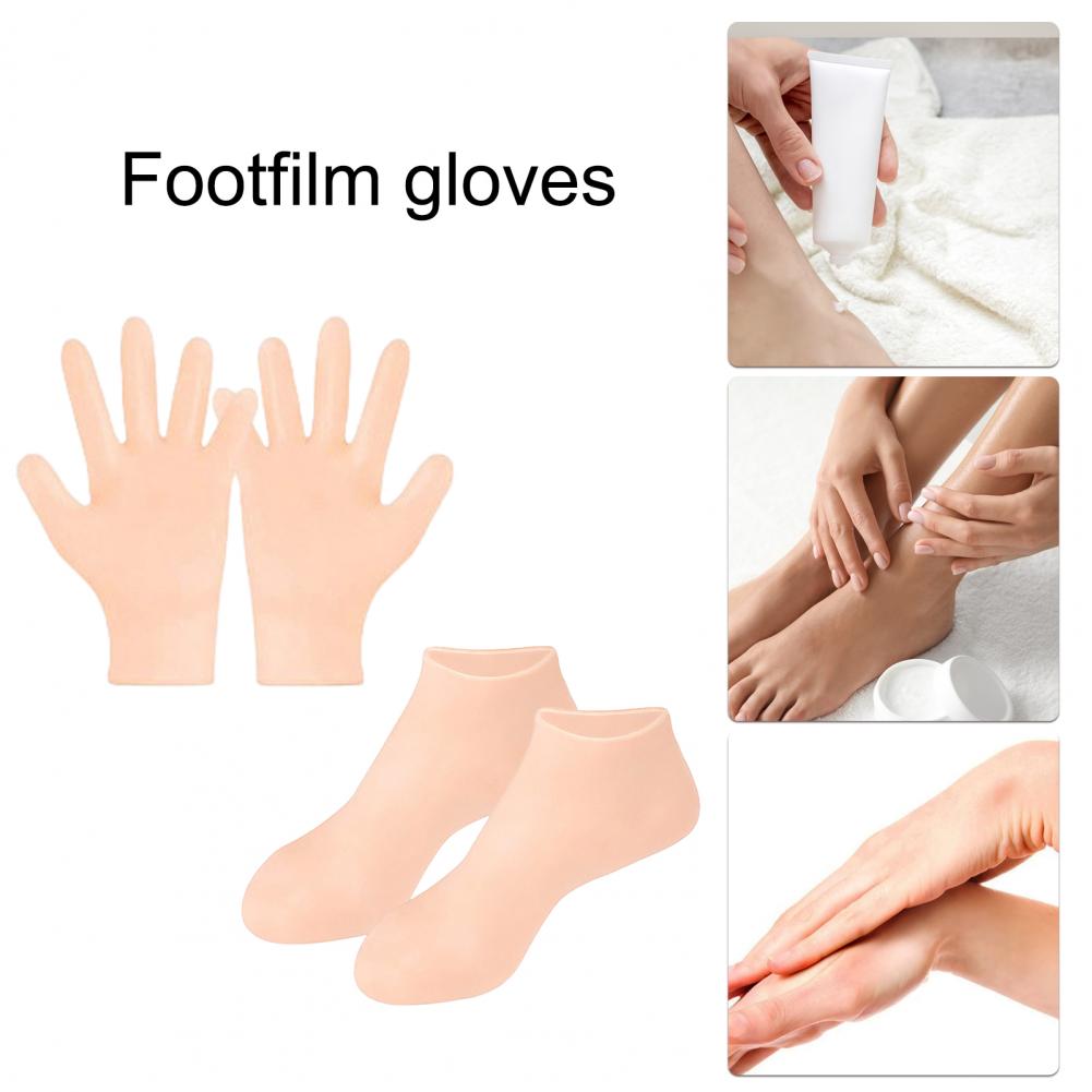 Moisturizing Glove Socks Set Dry Cracked Skin Calluses Treatment Silicone Gel Spa Gloves for Hand Foot Softening
