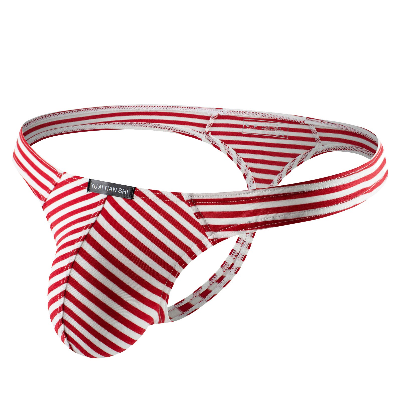 Underwear Low Waist Mens Small Stripe Single T Pants Men Sexy T-Back G-String Briefs Breathable Pouch Bulge Thong ddmysmile Seamless Smile -Back