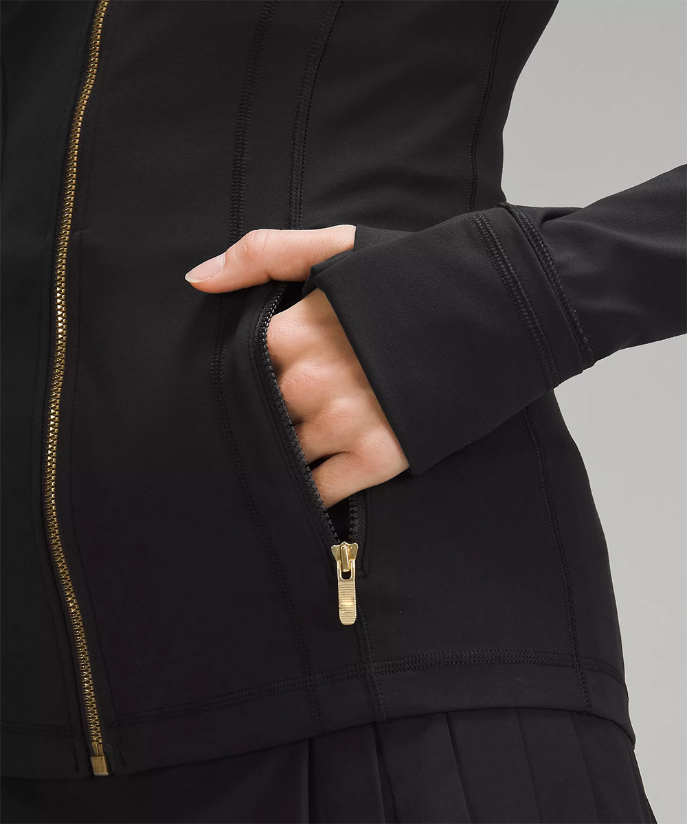 Women's Yoga Define With Gold Zipper Workout Sport Coat Fiess Gym Jacket Activewear Running Sports Top Solid Zip Up Training Sweatshirt Jogging S