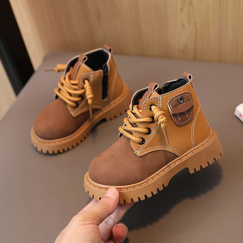 2024 Autumn Winter Baby Boots Toddler Fashion Ankle Kids Shoes Boys Girls Snow Children Soft Nonslip Short Boot 241112