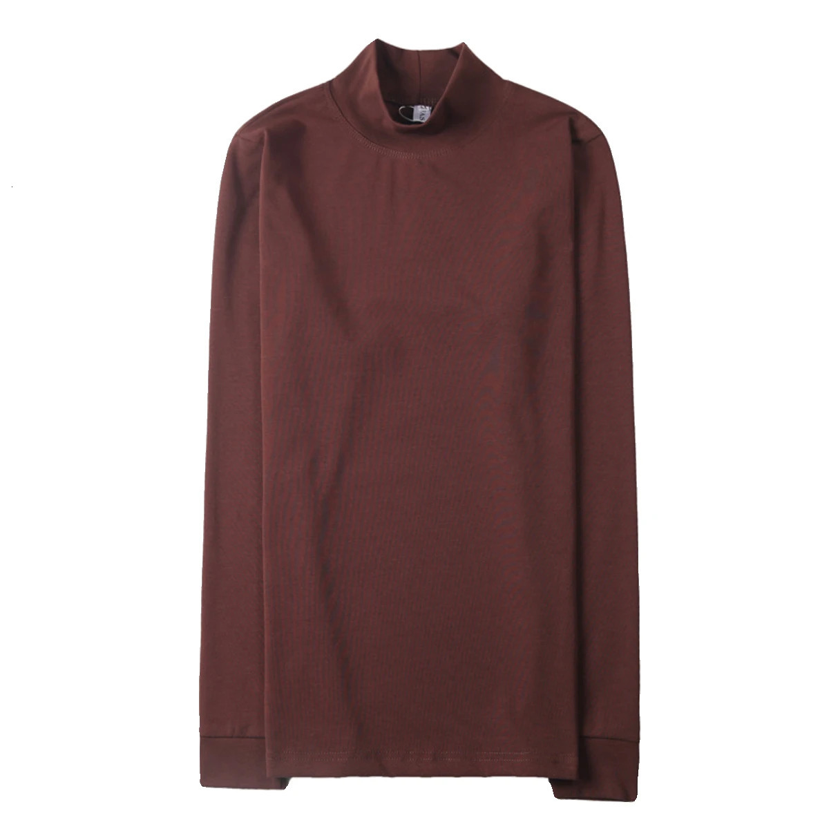 Mens T-shirt autumn/winter turtle neck long sleeved mens T-shirt slim fit casual basic T-shirt mens 4XL 241113