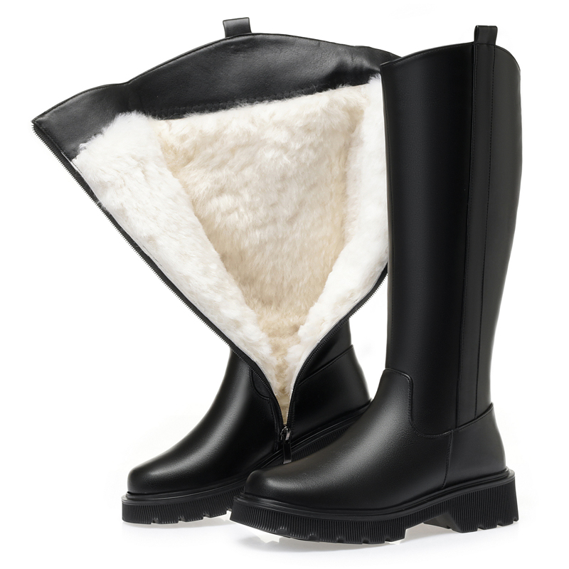 AIYUQI Winter Boots Female Genuine Leather 2024 New Wool Warm Women High Boots Platform Large Size Women Snow Boots