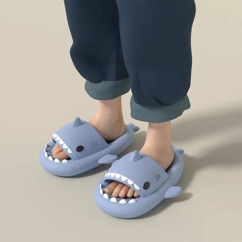 Shark Slippers, Anti-Skid Summer Sandals Couples, Soft Comfy EVA Beach Slides for Indoor & Outdoor