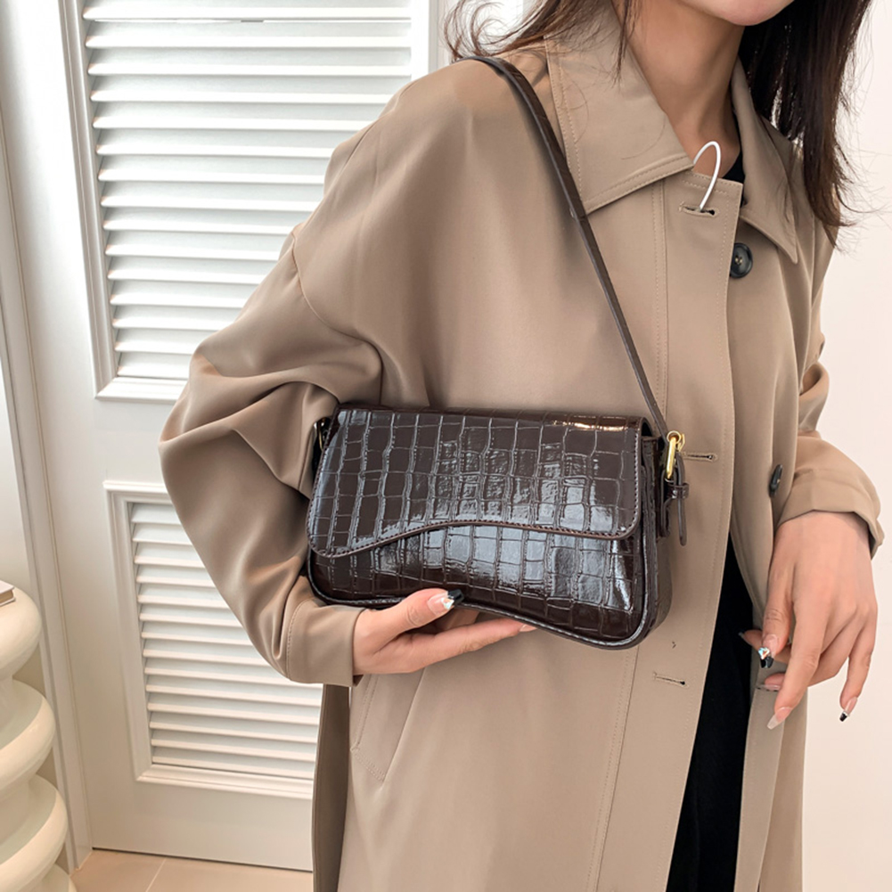 PU Simple Style Women Classic Shoulder Bag Fashion Bag Adjustable Strap Solid Color Everyday Shoulder Bag All-Match Shoulder Bag