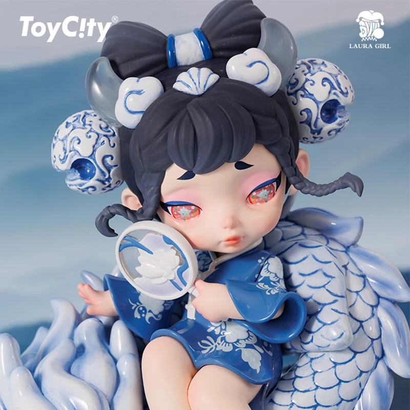 Toycity LAURA Auspicious Snow LUCKY DRAGON 200% Kawaii Ornaments Figurines Home Decor Desktop Model Dolls Gilrs Gift Model Toys