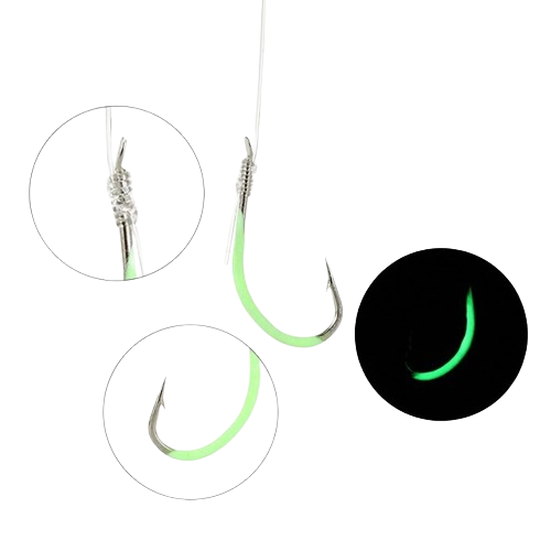 7 Sizes 1218 Luminous Hook With Line High Carbon Steel Barbed Hooks Asian Carp Fishing Gear 60 Pieces Lot WH12