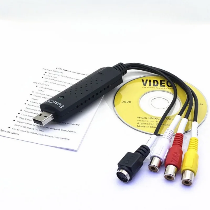Plug Pc and Play 1 for Easycap USB 2.0 Easy Cap Audio Video Capture Adapter VHS DVR DVD TV Capture Card Converter Video Grabber smile
