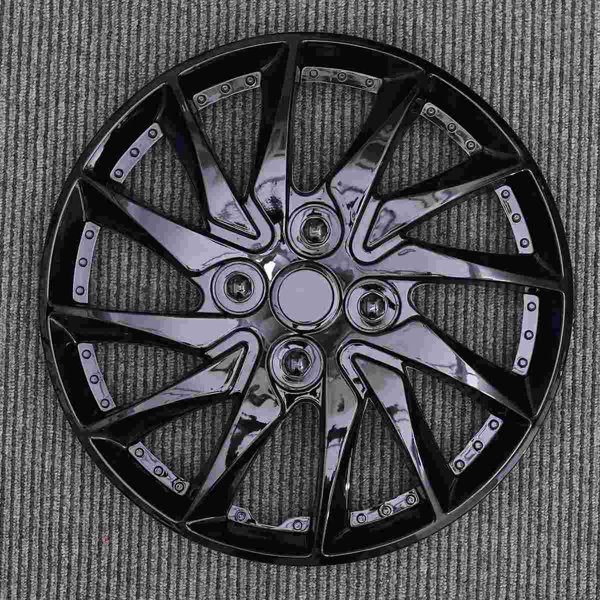 Black Universal Hubcap Wheel Covers Auto Tire Rim Covers Replacement Car Vehicle Wheel Rim Skin Cover 14 Inch