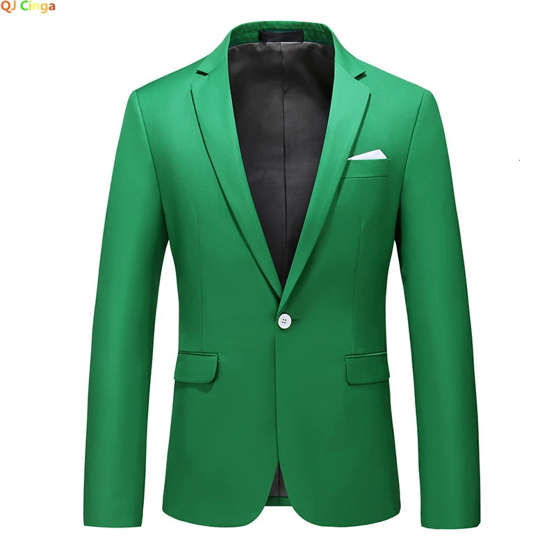 Bright Green mens jacket fashionable slim fit jacket wedding party dress jacket suitable for all seasons in Asia size M-5XL 6XL 241111