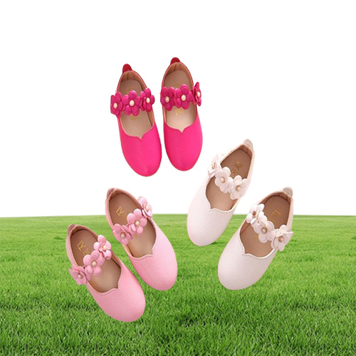 White Pink Kids Baby Toddler Flower Wedding Party Dress Princess Leather Shoes For Girls School Dance Shoes 116y