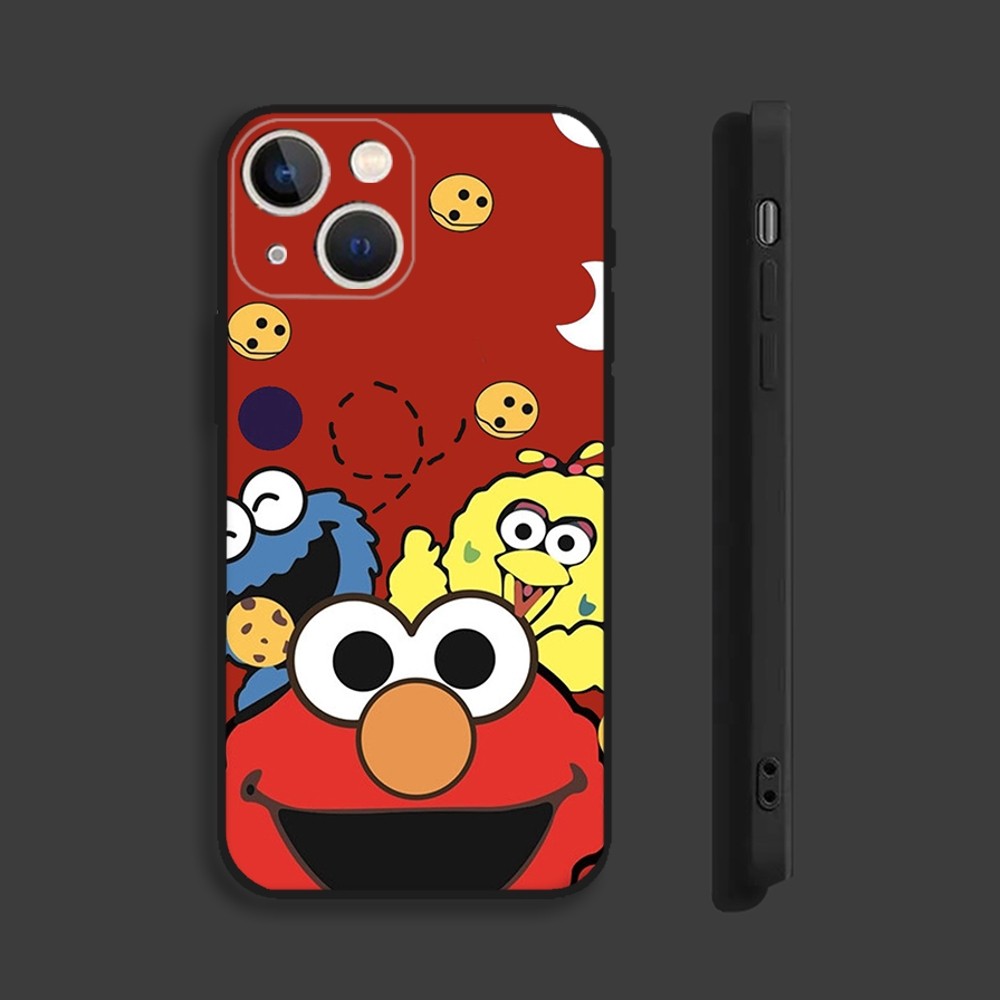 S-Sesame S-Street Cute Phone Case For iPhone 15,14,13,12,11 Plus,Pro,Max,XR,XS,X,7,8 Plus,SE,Mini Silicone Soft