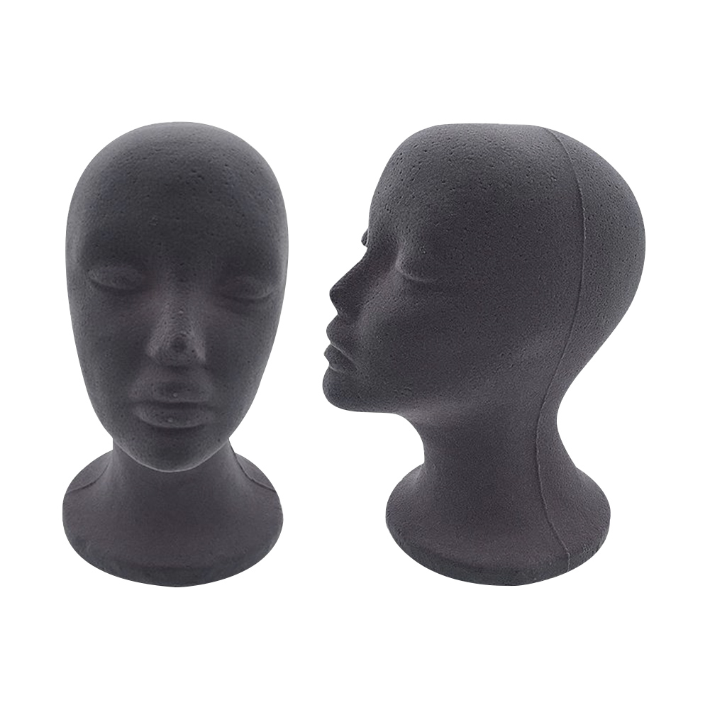 EPS Flocking Lady Mannequin Head Model Wigs Glasses Hat Display Holder Stand Professional Training Foam Mannequin Head