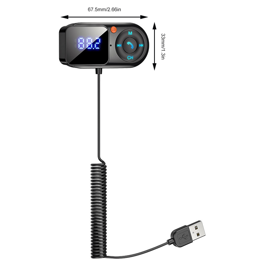 FM Transmitter Modulator Car MP3 Player Receiver 3.5mm AUX Bluetooth-Compatible Car USB MP3 Player Large LCD Screen TF Card