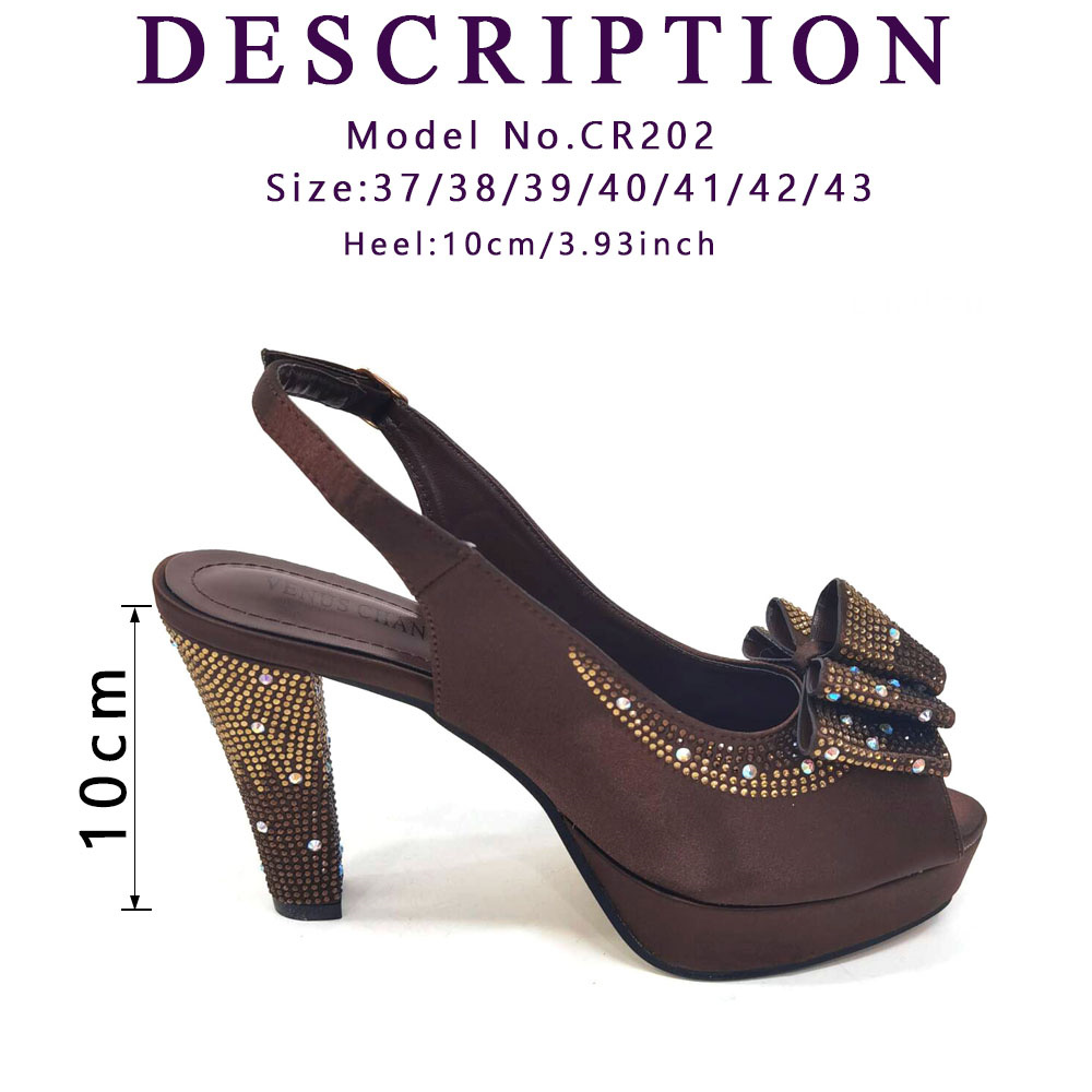 Sandals High Heels for Women - Coffee Color Italian Design ral Rhie Shoes 4