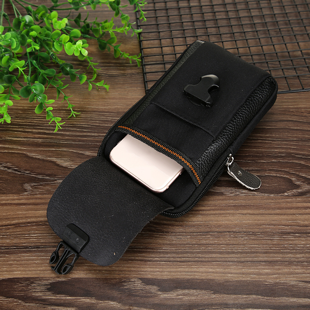 Multi-functional Portable Men Canvas Waist Belt Bum Bag Classic Texture Creative Chic Casual Travel Mobile Phone Pouch smile